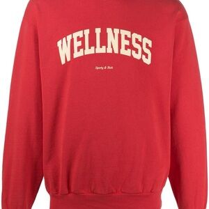Women's Red Wellness Cotton Crewneck Sweatshirt